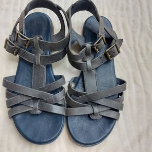 Timberland Ortholite Caswell fisherman Sandles Gray and Blue Leather